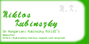 miklos kubinszky business card